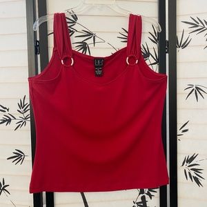 I.N.C. International Concepts Women's V-Neck Sleeveless Top. Red. Size XL.